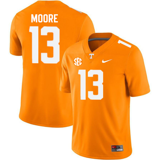 Men #13 Gaston Moore Tennessee Volunteers College Football Jerseys Stitched Sale-Orange - Click Image to Close